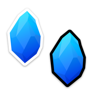 Blue Gem Sticker and Magnet Combo [2 Stickers and 2 Magnets]