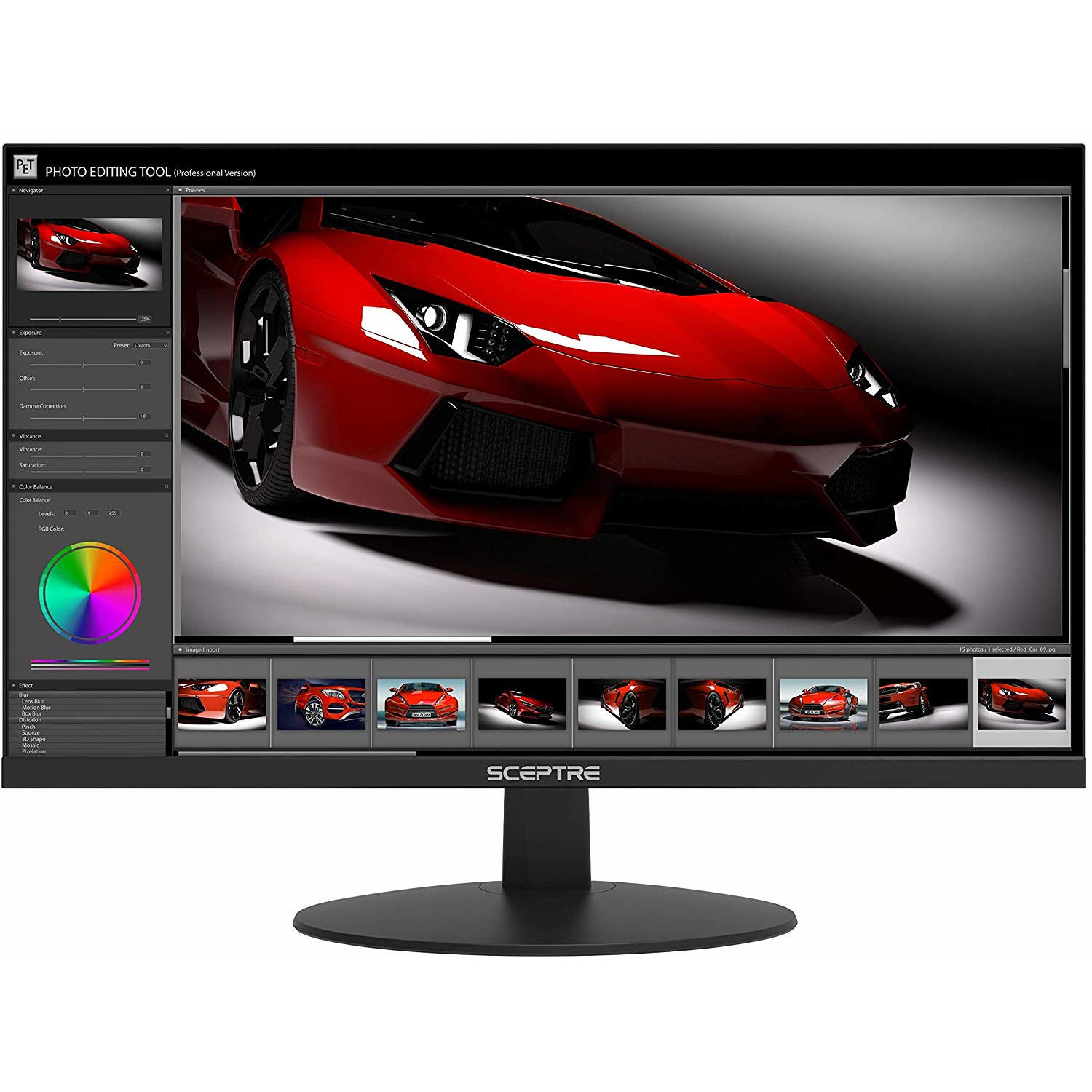 Sceptre E248W19203R 24" 1080p 75hz Display Blue Gem