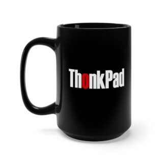 ThonkPad with Thonk Emoji - Black Mug 15oz
