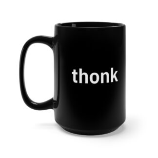 thonk - Black Mug 15oz